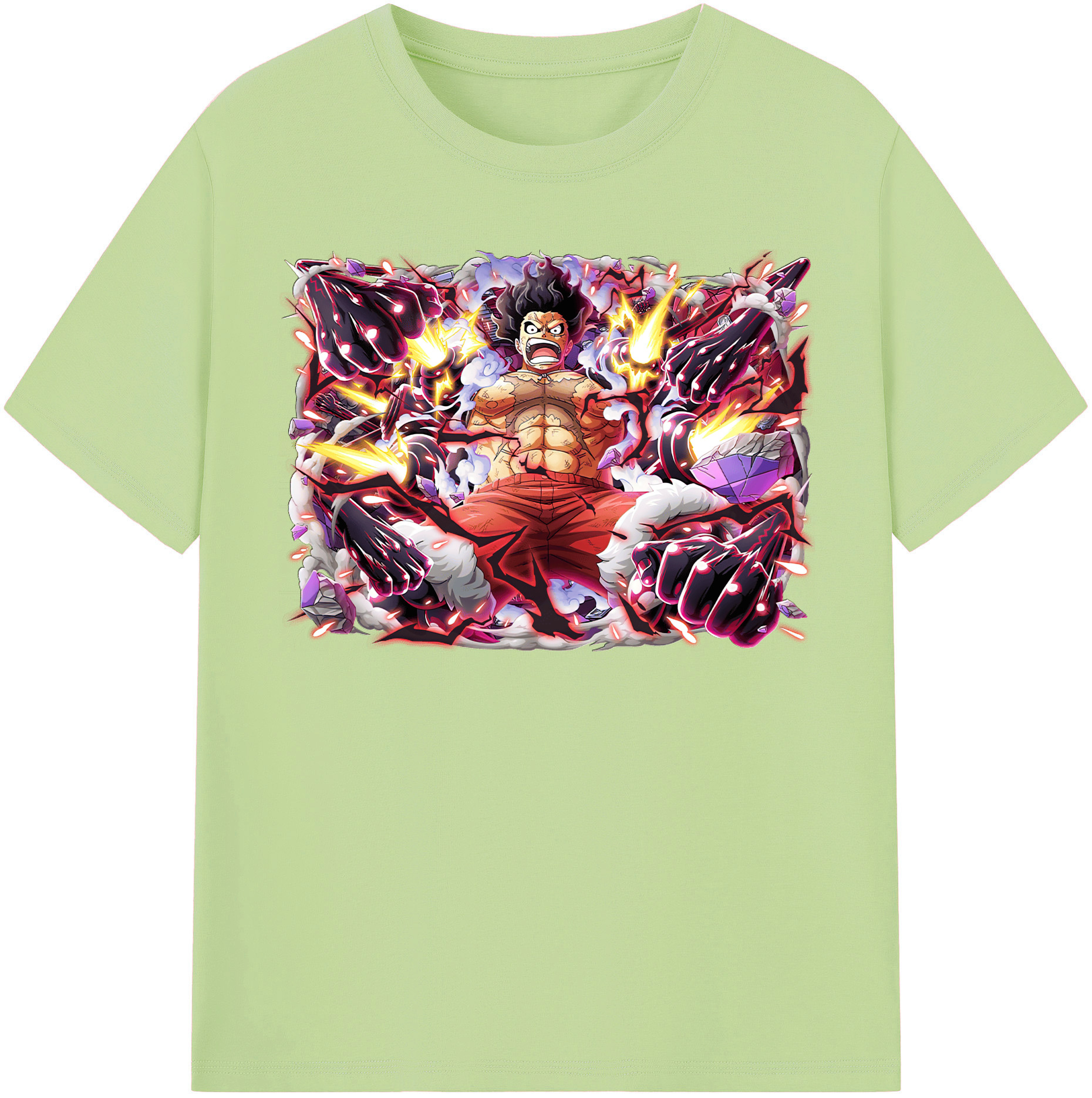 ワンピース モンキー・D・ルフィ ONE PIECE Monkey D. Luffy 綿100％半袖Tシャツ（フロントプリント）
